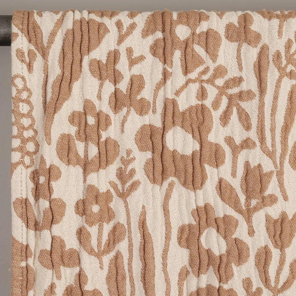 Bomullsfiltar<Almedahls Fauna brun bomullspläd 120x170cm - jacquardvävd pläd med varm 70-talskänsla