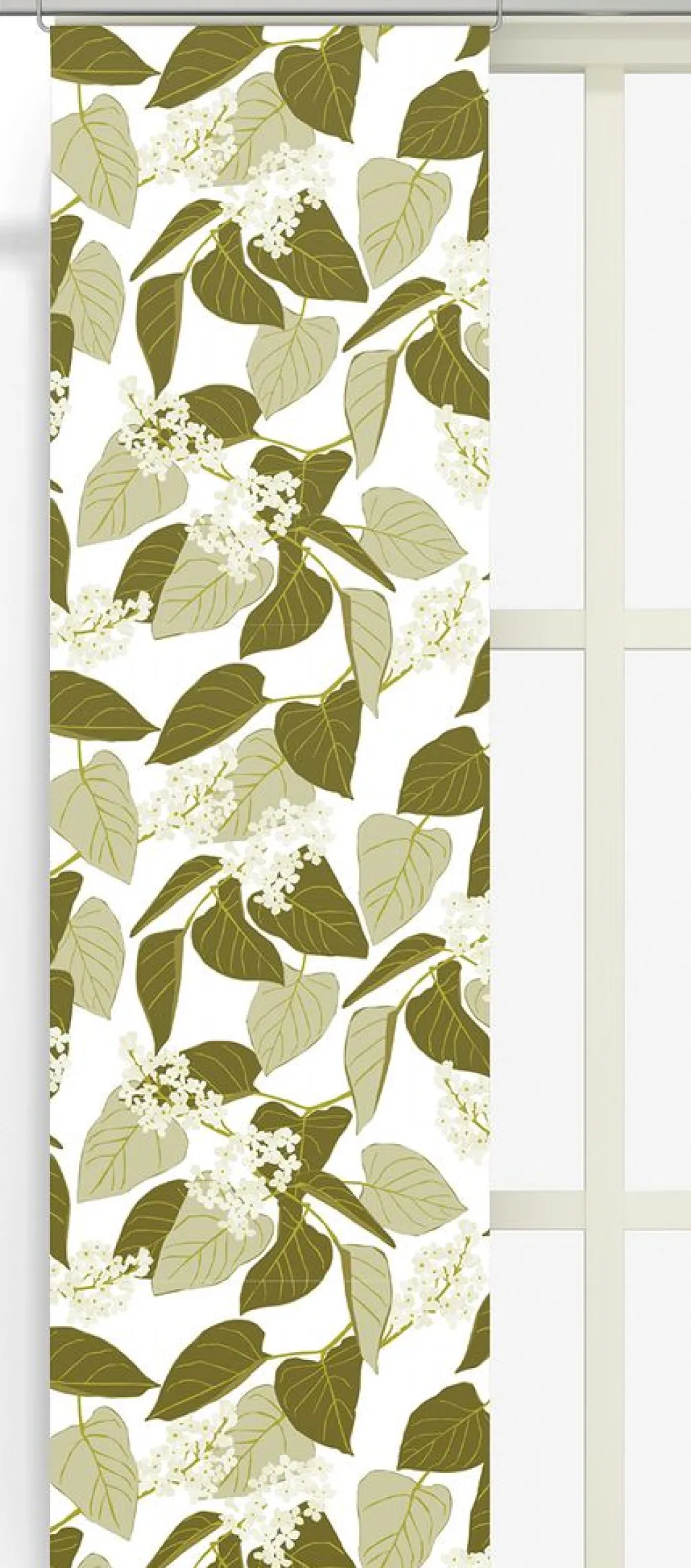 Panelgardiner<Arvidssons textil Fikabordet grön panelgardiner