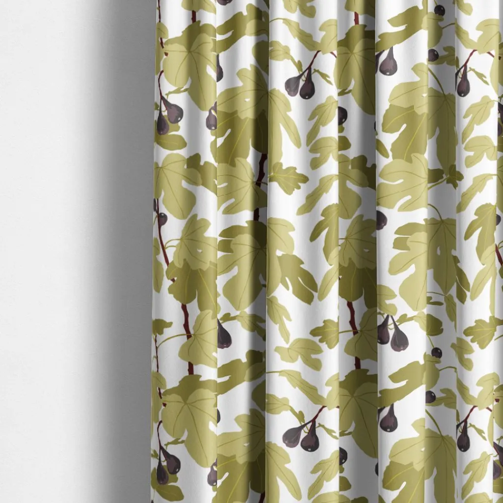 Gardintyger Mönstrade|Arvidssons Textil<Arvidssons textil Fikonträd ljusgrön tyg