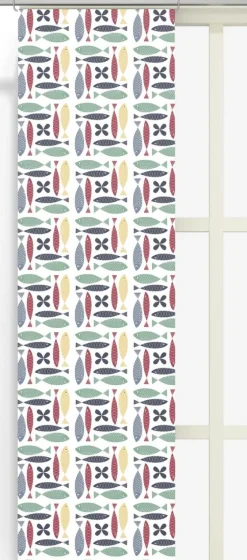 Panelgardiner<Arvidssons textil Fina fisken multi panelgardiner