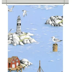 Panelgardiner<Arvidssons textil Fiskeskär ljusblå panelgardiner