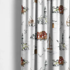 Gardintyger Mönstrade|Arvidssons Textil<Arvidssons textil Fiskeskär vit tyg