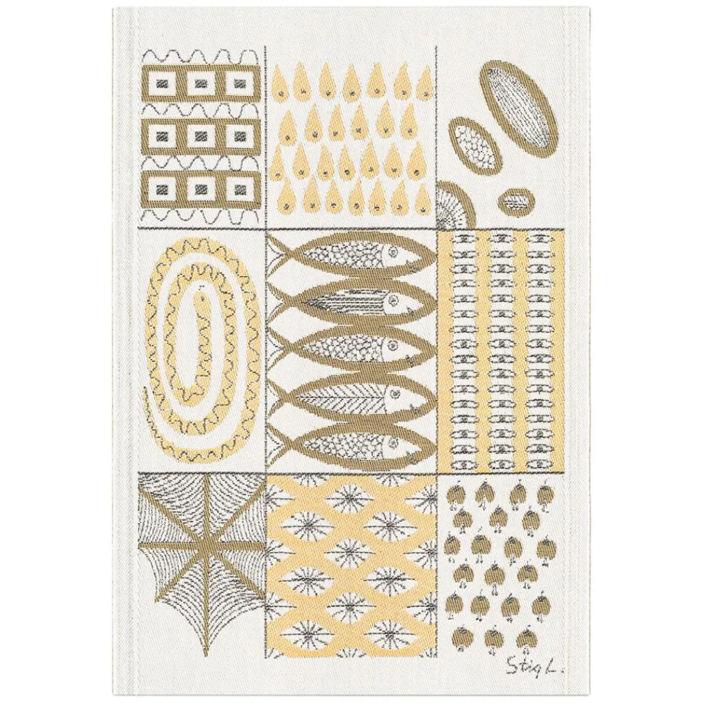 Kökshandduk<Ekelund Fiskglänta kökshandduk 35X50 - Design av Stig Lindberg