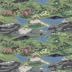 Bordsduk<Arvidssons textil Fjällängar grå-grön bordsduk