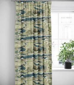 Gardiner Mönstrade<Arvidssons textil Fjällvandring beige-blå gardiner