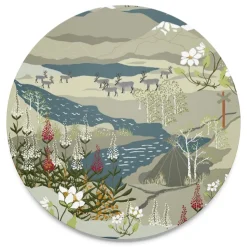 Brickor<Arvidssons textil Fjällvandring beige-blå grytunderlägg