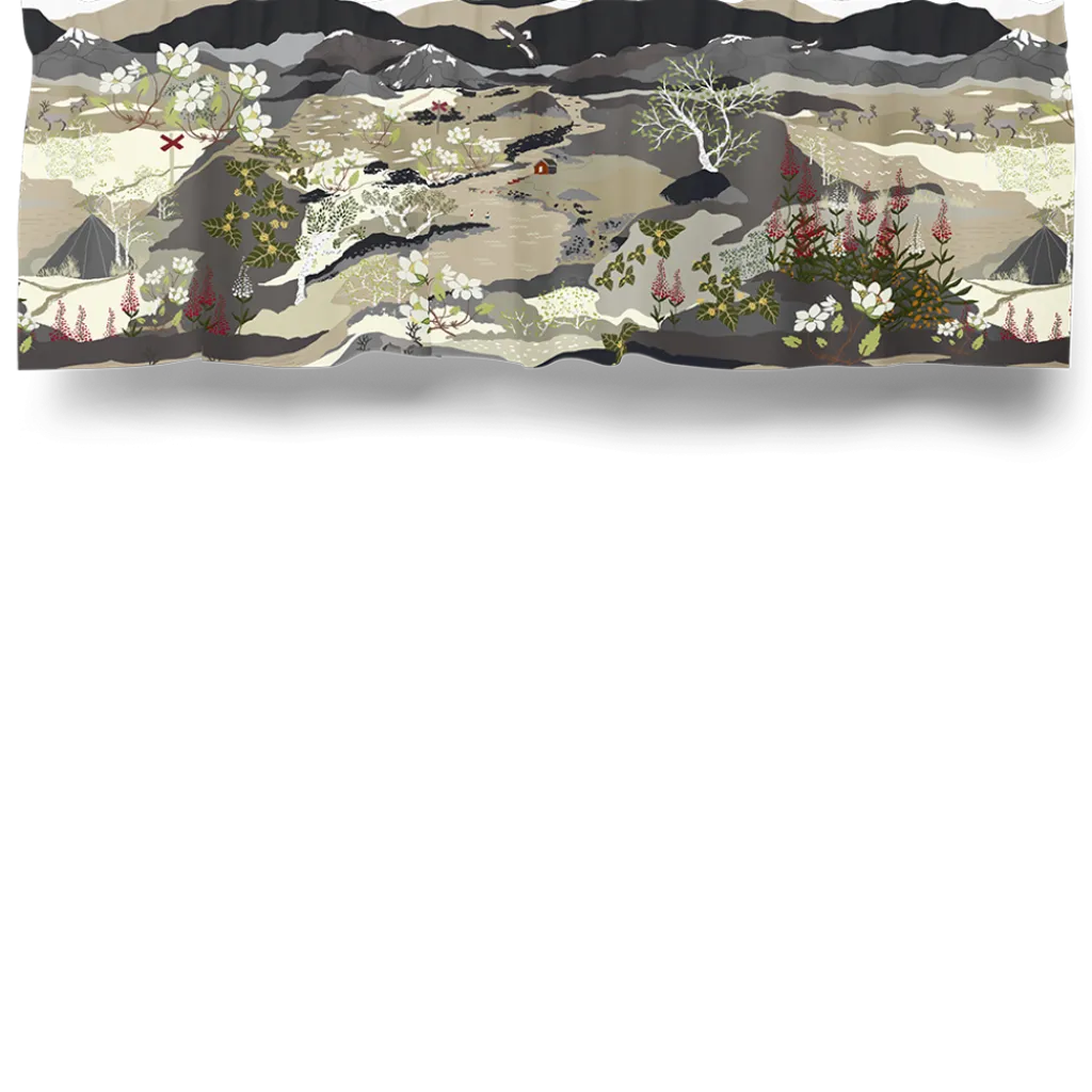 Gardinkappor Mönstrade<Arvidssons textil Fjällvandring beige gardinkappa metervara
