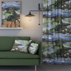Gardiner Mönstrade<Arvidssons textil Fjällvandring grön-blå gardiner