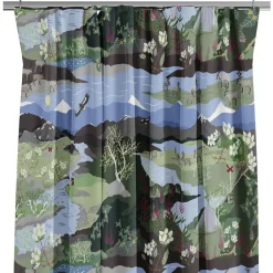 Arvidssons Textil|Gardintyger Mönstrade<Arvidssons textil Fjällvandring grön-blå tyg