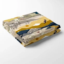Bordsduk<Arvidssons textil Fjällvandring gul-blå bordsduk