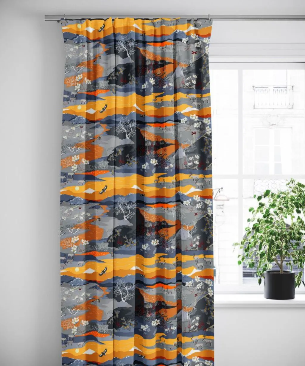 Gardiner Mönstrade<Arvidssons textil Fjällvandring orange gardiner