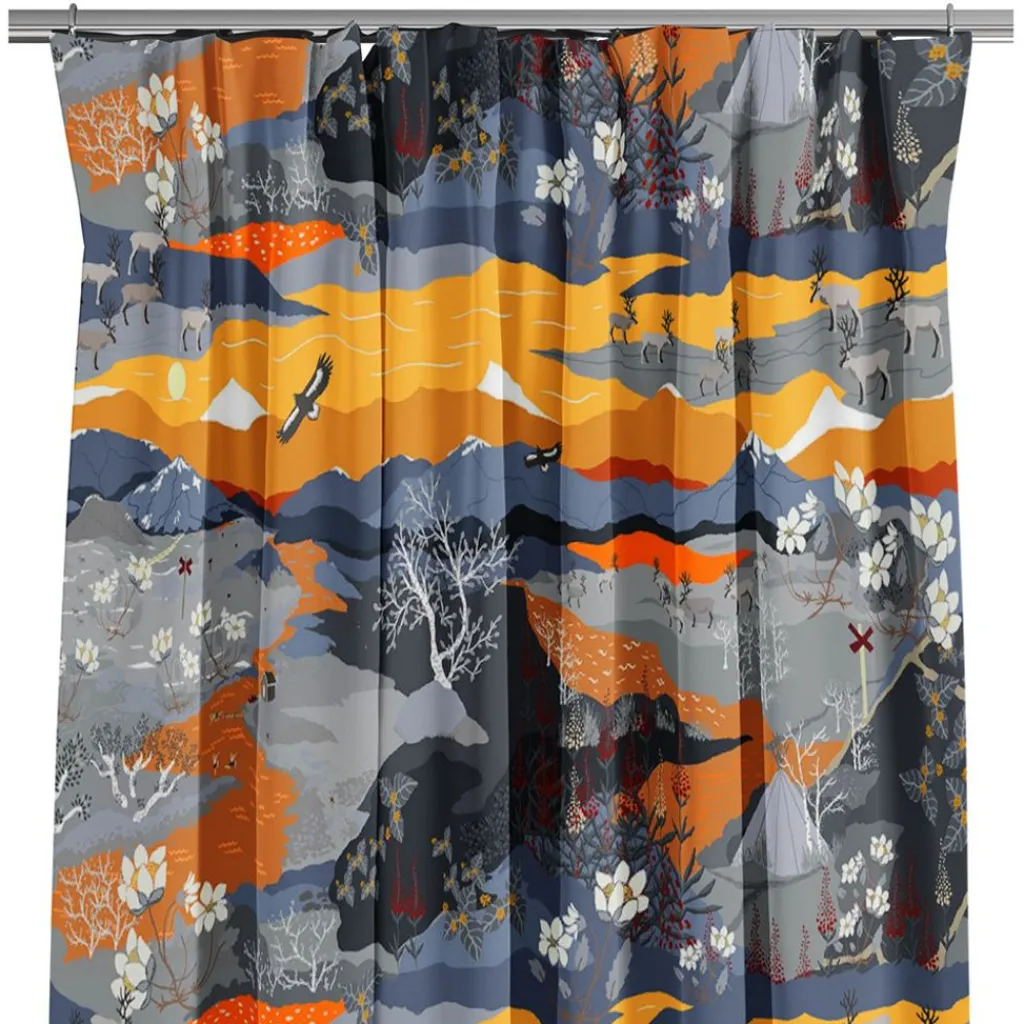 Gardiner Mönstrade<Arvidssons textil Fjällvandring orange gardiner