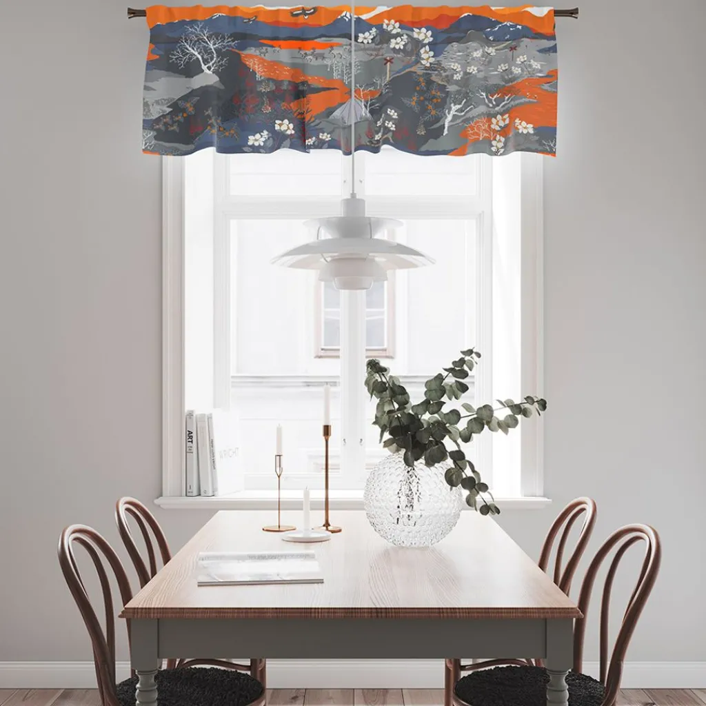 Gardinkappor Mönstrade<Arvidssons textil Fjällvandring orange gardinkappa metervara