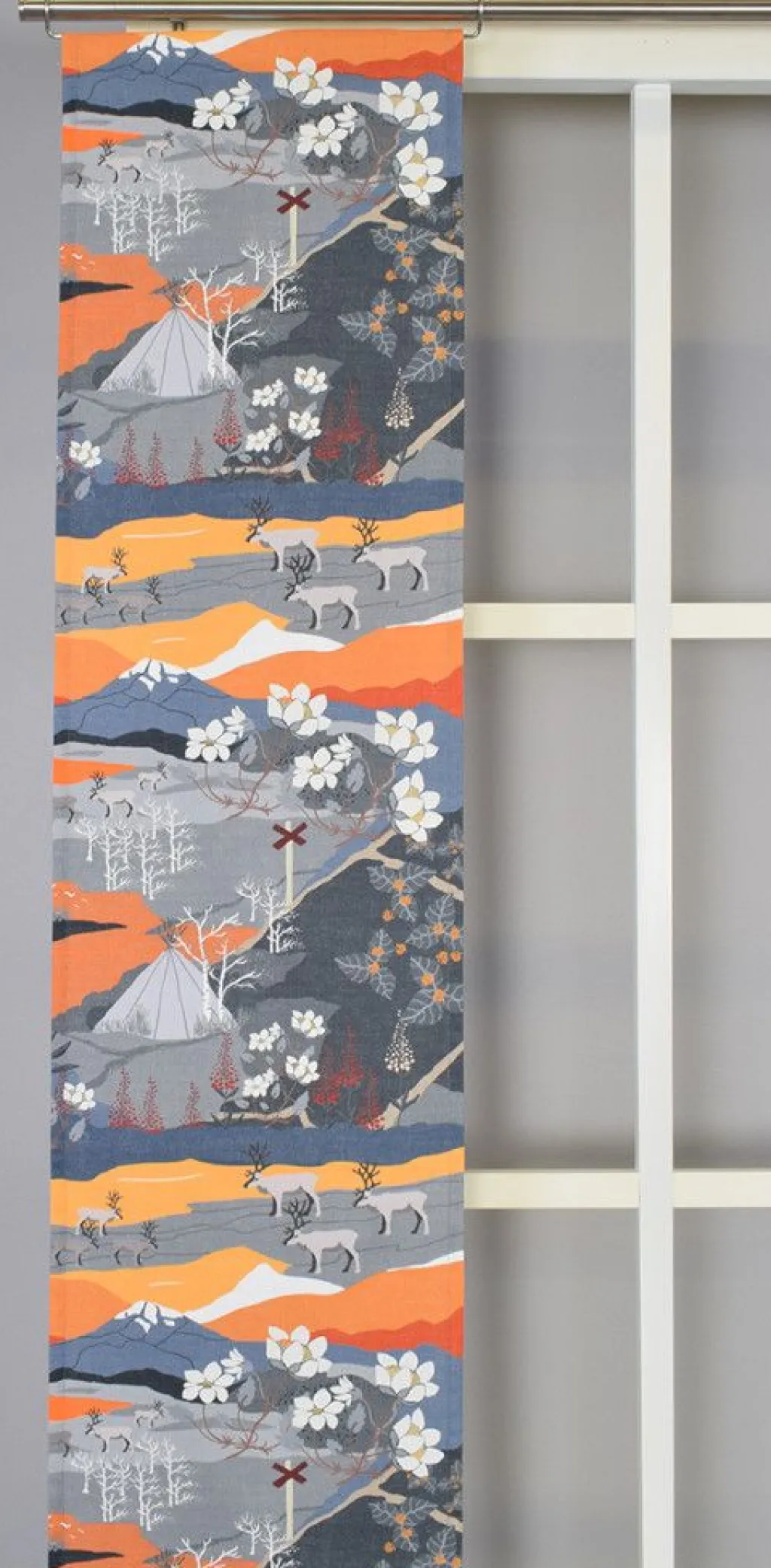 Panelgardiner<Arvidssons textil Fjällvandring orange panelgardiner