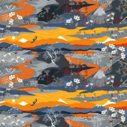Gardintyger Mönstrade|Arvidssons Textil<Arvidssons textil Fjällvandring orange tyg