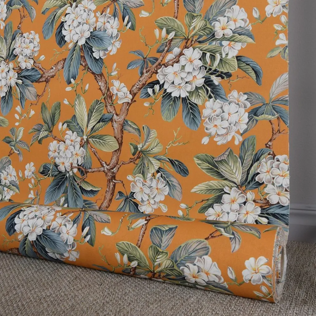 Gardintyger Mönstrade<Nordisk Textil Floraison curry gardintyg