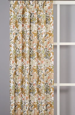 Gardiner Mönstrade<Nordisk Textil Flora ockra gardiner