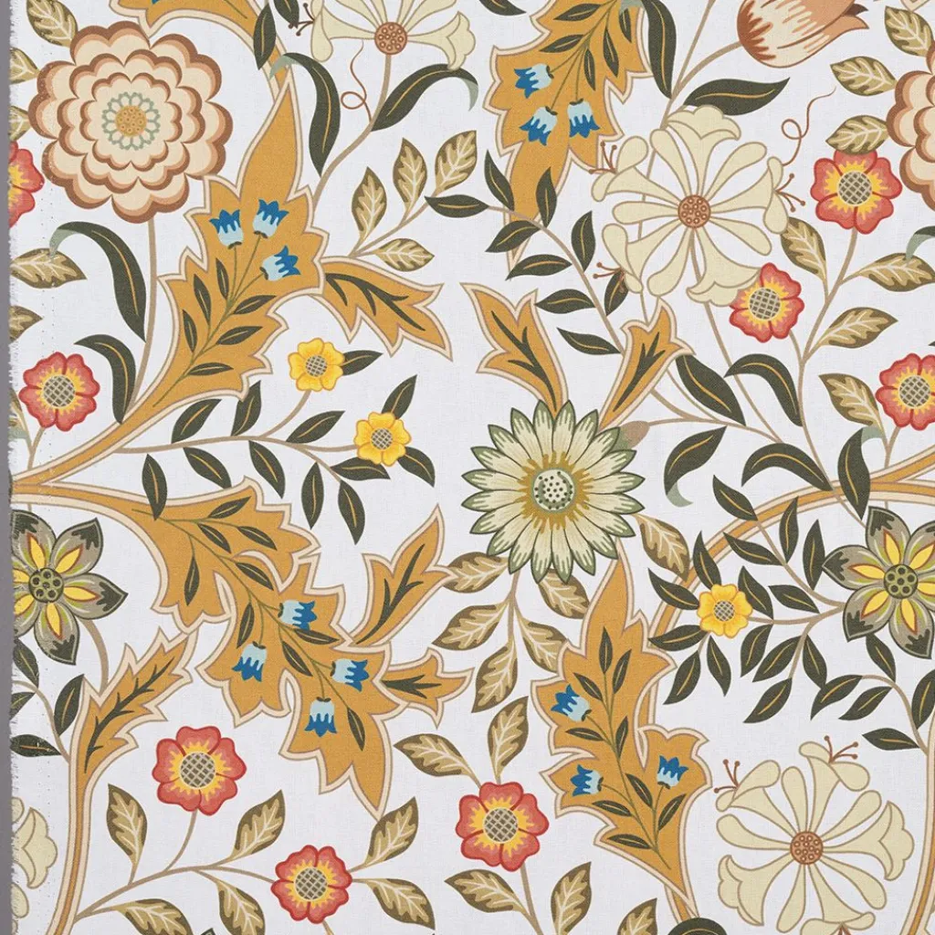 Arts & Crafts Tyger|Gardintyger Mönstrade<Nordisk Textil Flora ockra tyg
