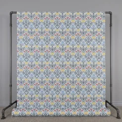 Arts & Crafts Tyger|Gardintyger Mönstrade<Nordisk Textil Florentina vit-blå tyg
