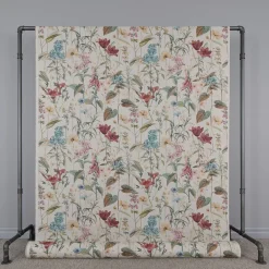 Gardintyger Mönstrade< Flower Dreamy tyg - Linnelook Halv Panama