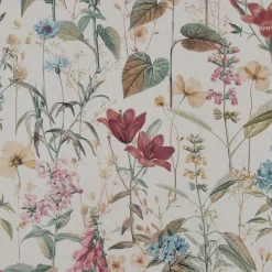 Gardintyger Mönstrade< Flower Dreamy tyg - Linnelook Halv Panama