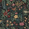 Blommiga Möbeltyger|Mönstrade Möbeltyger< Folklore patch flowers svart möbeltyg