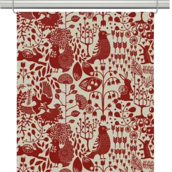 Panelgardiner<Arvidssons textil Fýri beige-röd linnelook panelgardiner