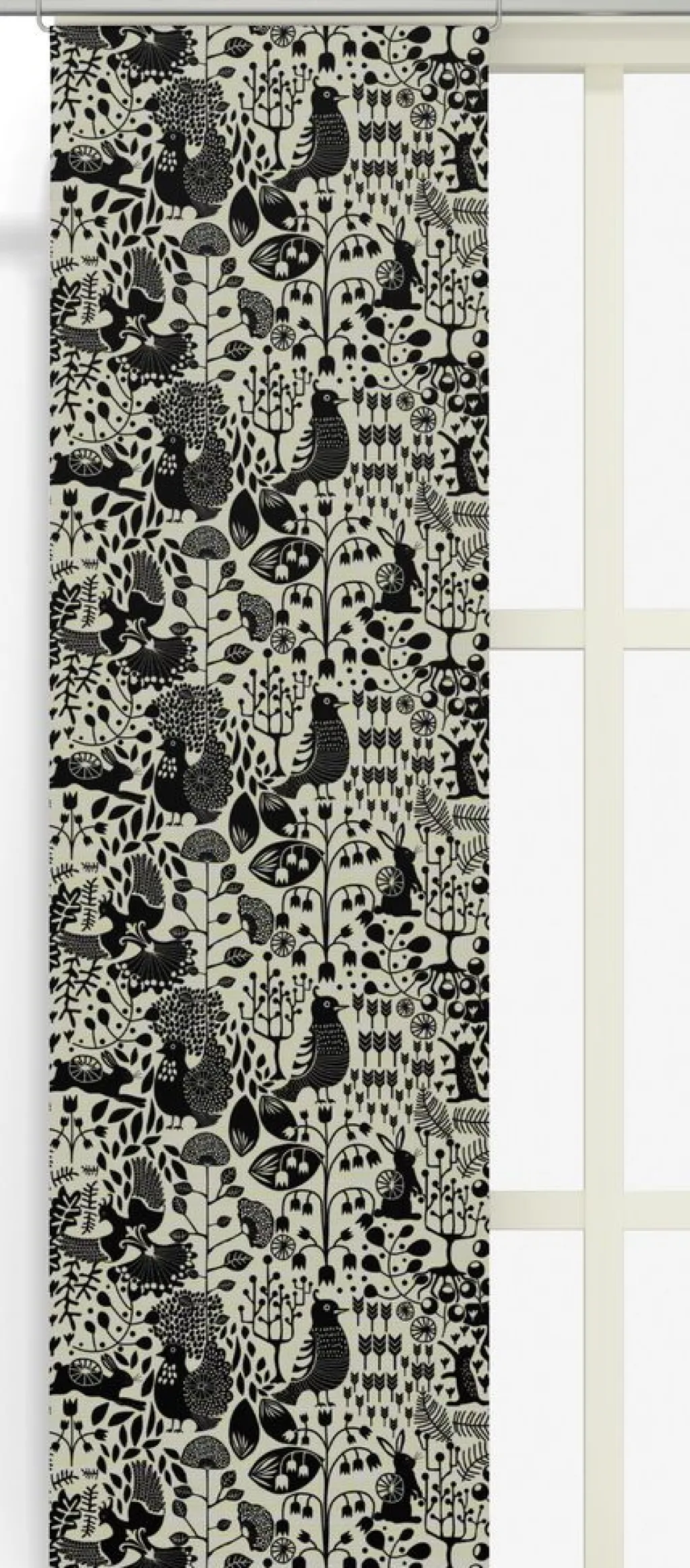 Panelgardiner<Arvidssons textil Fýri beige-svart linnelook panelgardiner