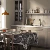 Bordsduk<Arvidssons textil Froda svart halvlinne bordsduk