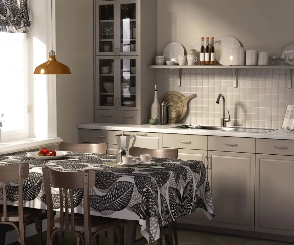 Bordsduk<Arvidssons textil Froda svart halvlinne bordsduk