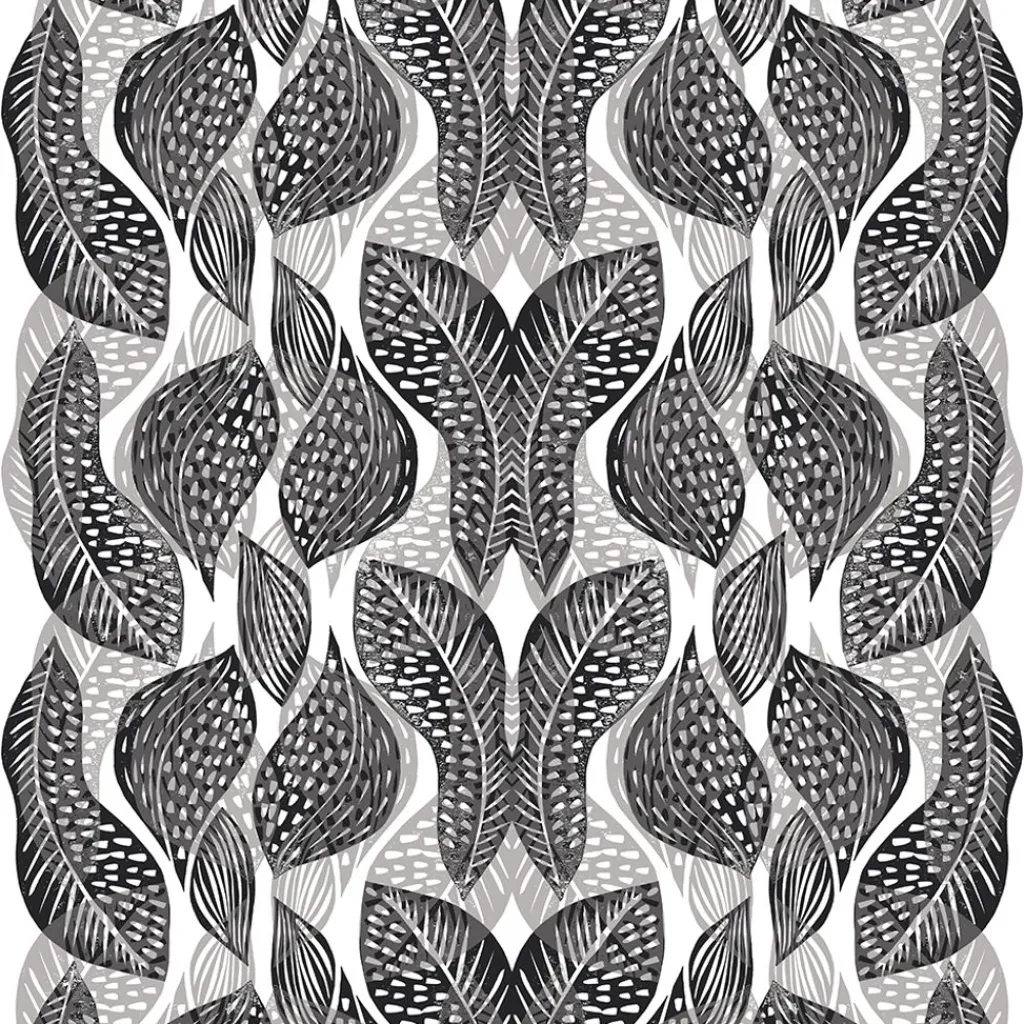 Gardintyger Mönstrade|Arvidssons Textil<Arvidssons textil Froda svart tyg – elegant mönster i halvlinne