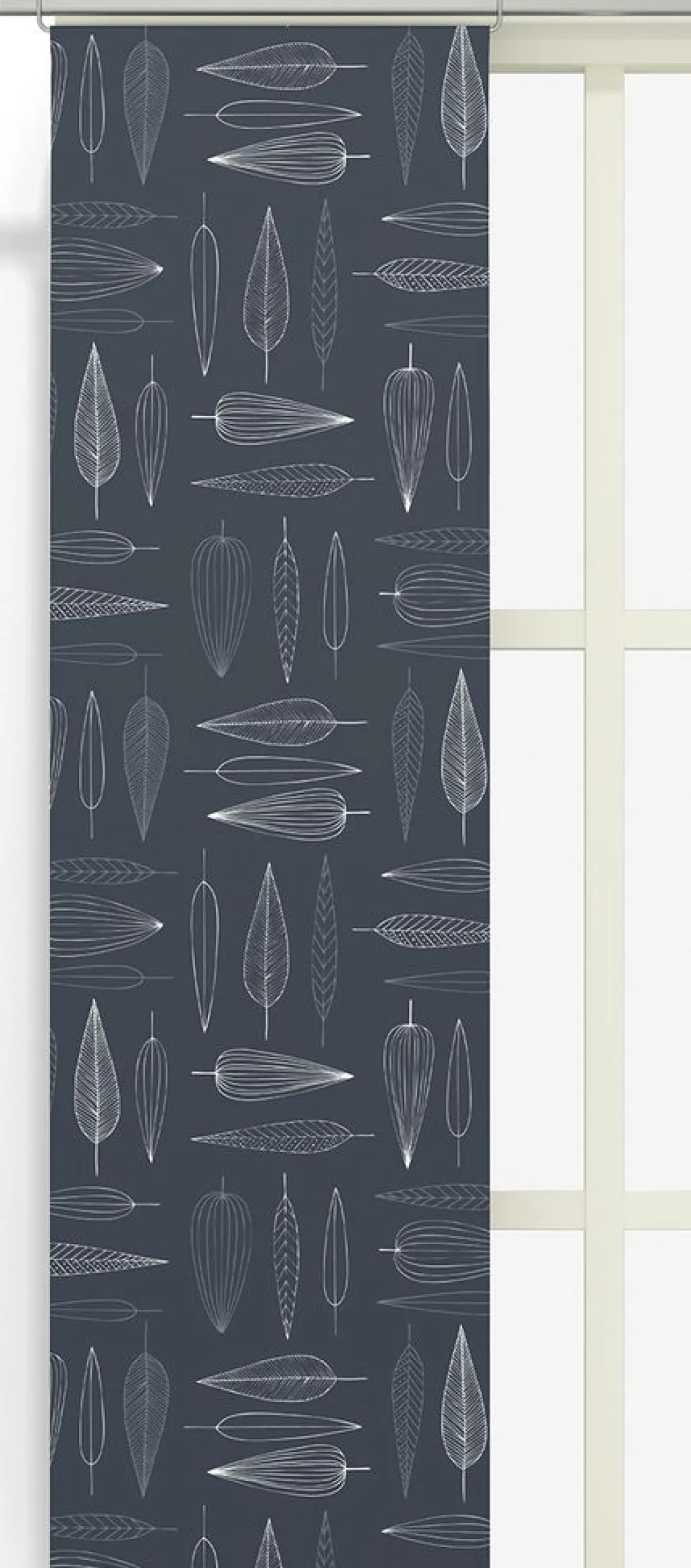 Panelgardiner<Arvidssons textil Frostblad blå panelgardiner