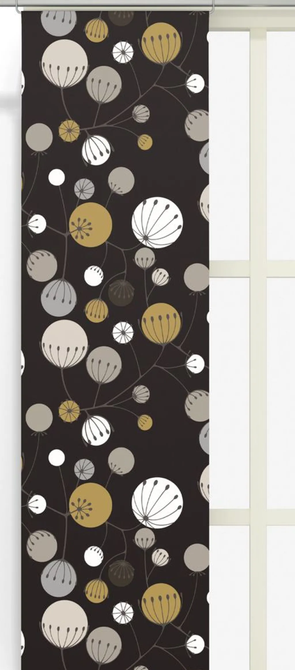Panelgardiner<Arvidssons textil Frö svart panelgardiner
