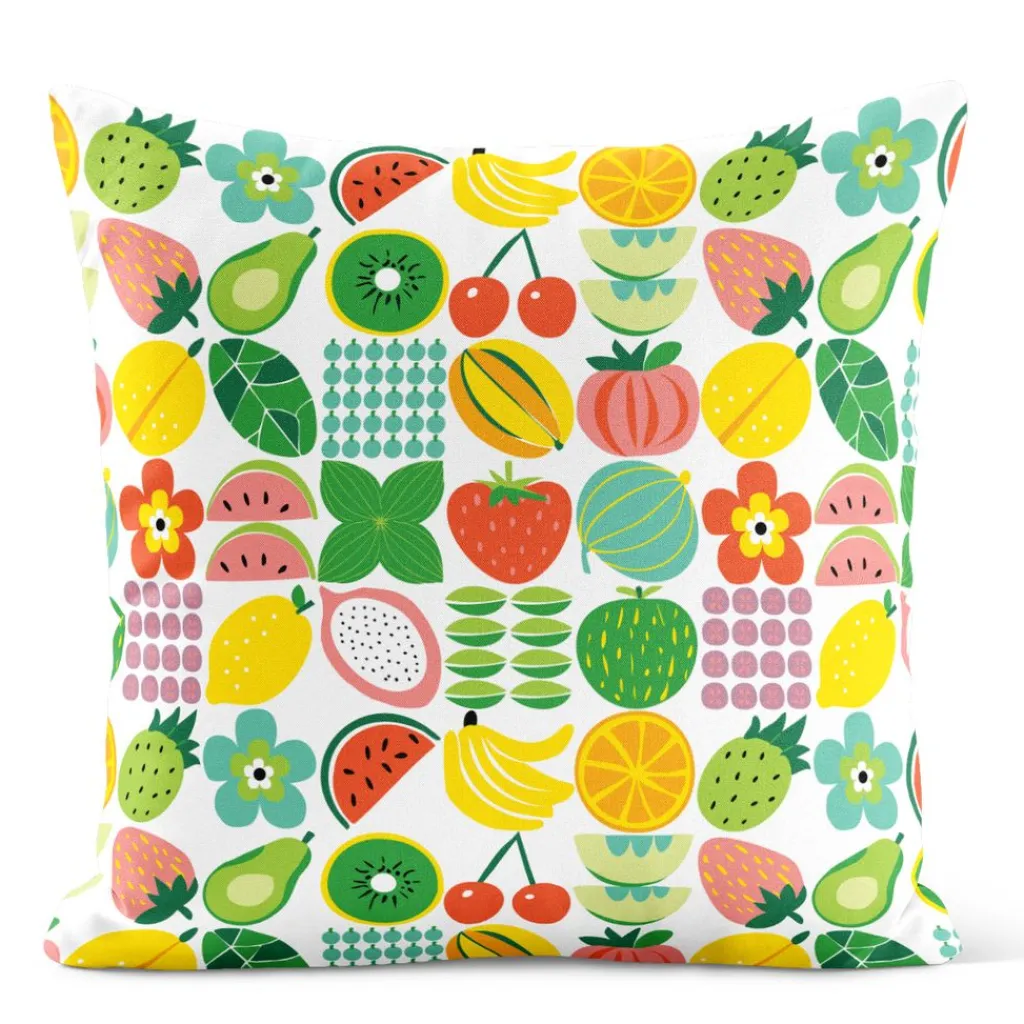 Mönstrade Kuddfodral<Arvidssons textil Fruktstund multi kuddfodral