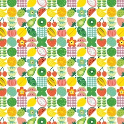 Gardintyger Mönstrade|Arvidssons Textil<Arvidssons textil Fruktstund multi tyg – färgglatt fruktmönster