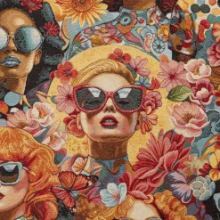 Mönstrade Möbeltyger<Nordisk Textil Girl power – gobelängtyg med effektfyllt popart-mönster
