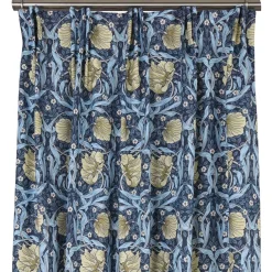 Gardiner Mönstrade<Nordisk Textil Grace blå gardiner - Klassisk blommig Arts and Crafts design