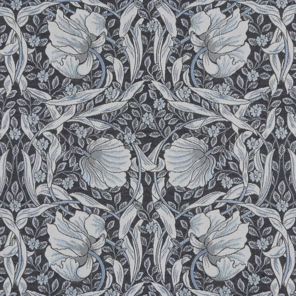 Arts & Crafts Tyger|Mönstrade Möbeltyger<Nordisk Textil Grace blå gobeläng - Klassisk blommig Arts and Crafts design