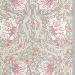 Arts & Crafts Tyger|Gardintyger Mönstrade<Nordisk Textil Grace dimmgrön tyg - Klassisk blommig Arts and Crafts design