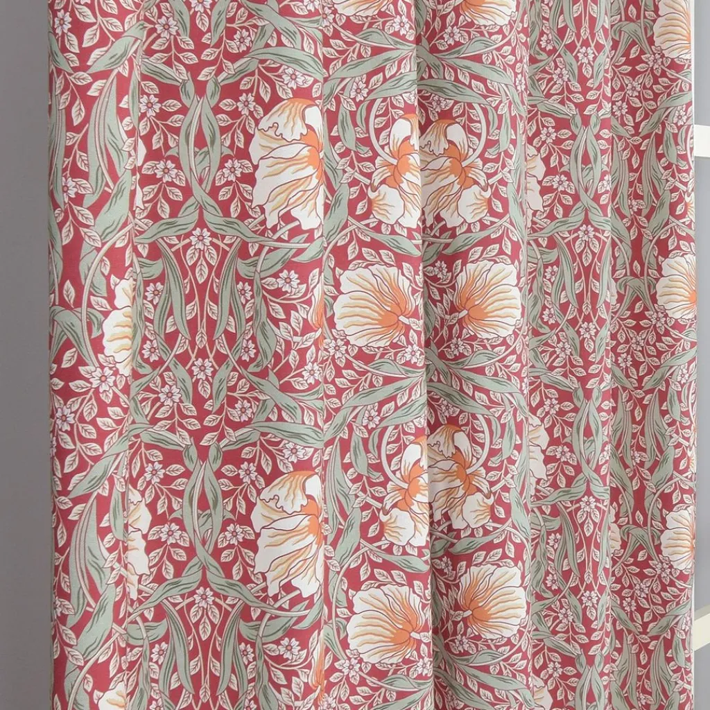 Gardiner Mönstrade|Julgardiner<Nordisk Textil Grace röd gardiner - Klassisk blommig Arts and Crafts design