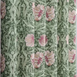 Gardiner Mönstrade<Nordisk Textil Grace rosa/ljusgrön gardiner - Klassisk blommig Arts and Crafts design