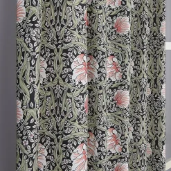 Gardiner Mönstrade<Nordisk Textil Grace svart gardiner - Klassisk blommig Arts and Crafts design