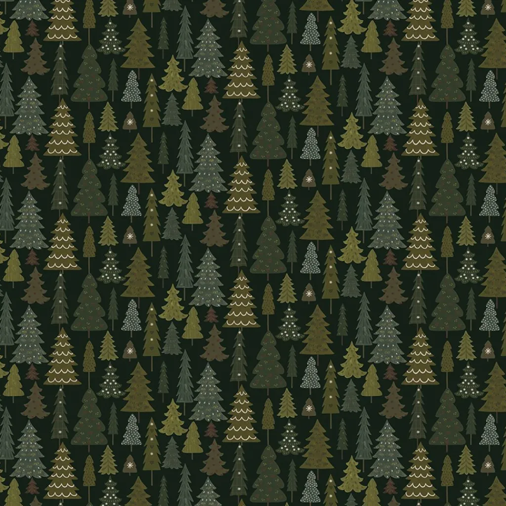 Gardintyger Mönstrade|Arvidssons Textil<Arvidssons textil Granby mörkgrön-grön tyg