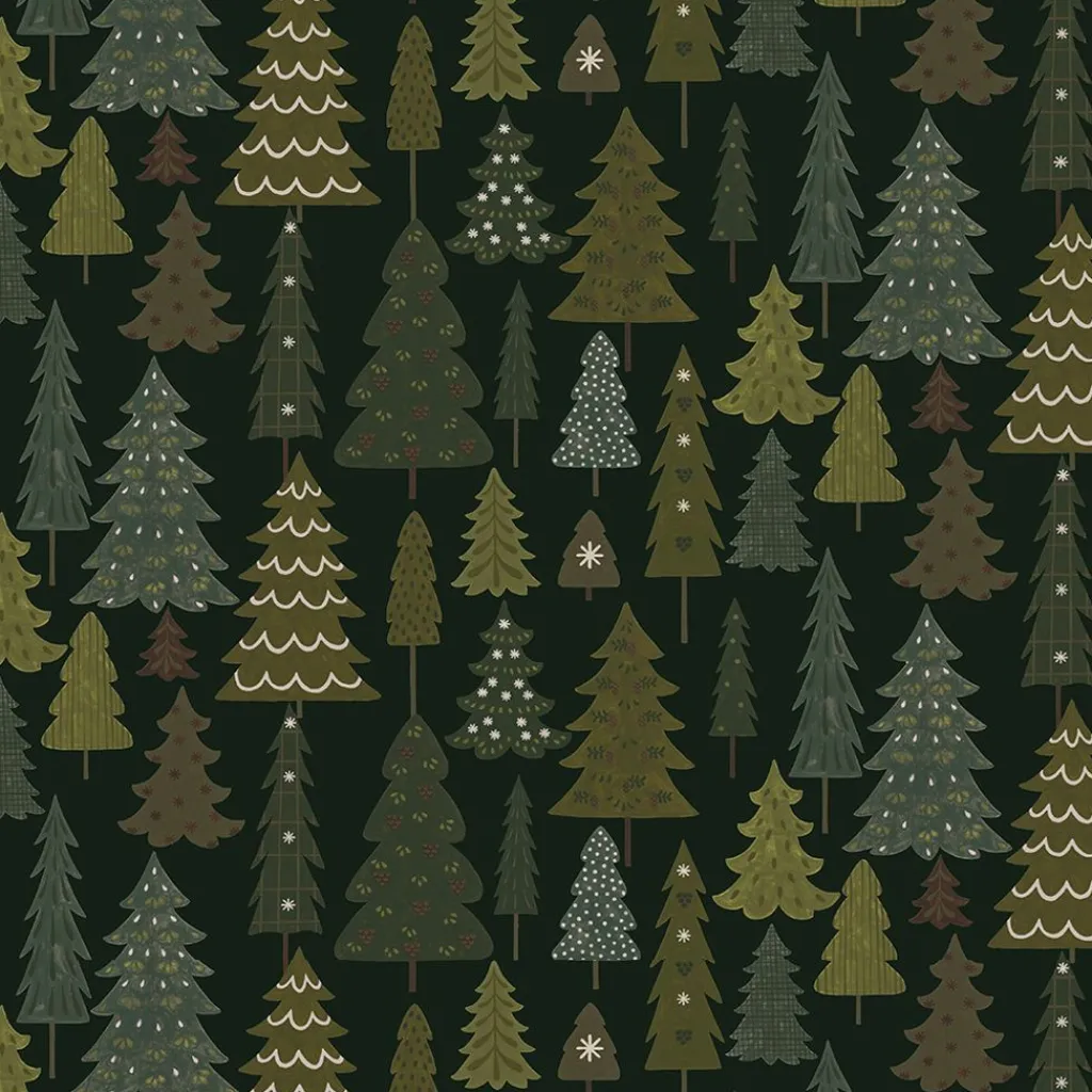 Gardintyger Mönstrade|Arvidssons Textil<Arvidssons textil Granby mörkgrön-grön tyg