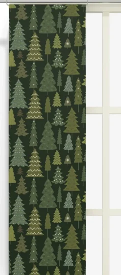 Julgardiner|Panelgardiner<Arvidssons textil Granby mörkgrön panelgardiner