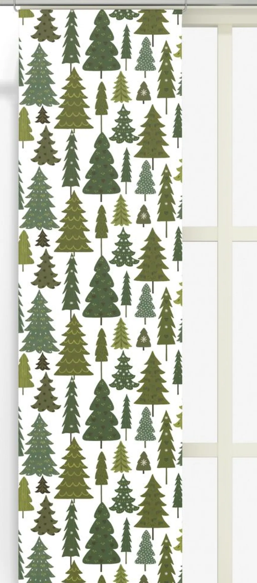 Julgardiner|Panelgardiner<Arvidssons textil Granby offwhite-grön panelgardiner