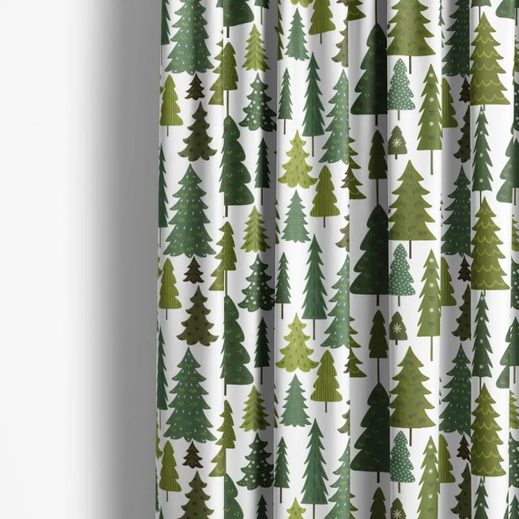 Julgardiner|Julgardiner<Arvidssons textil Granby vit-grön gardiner
