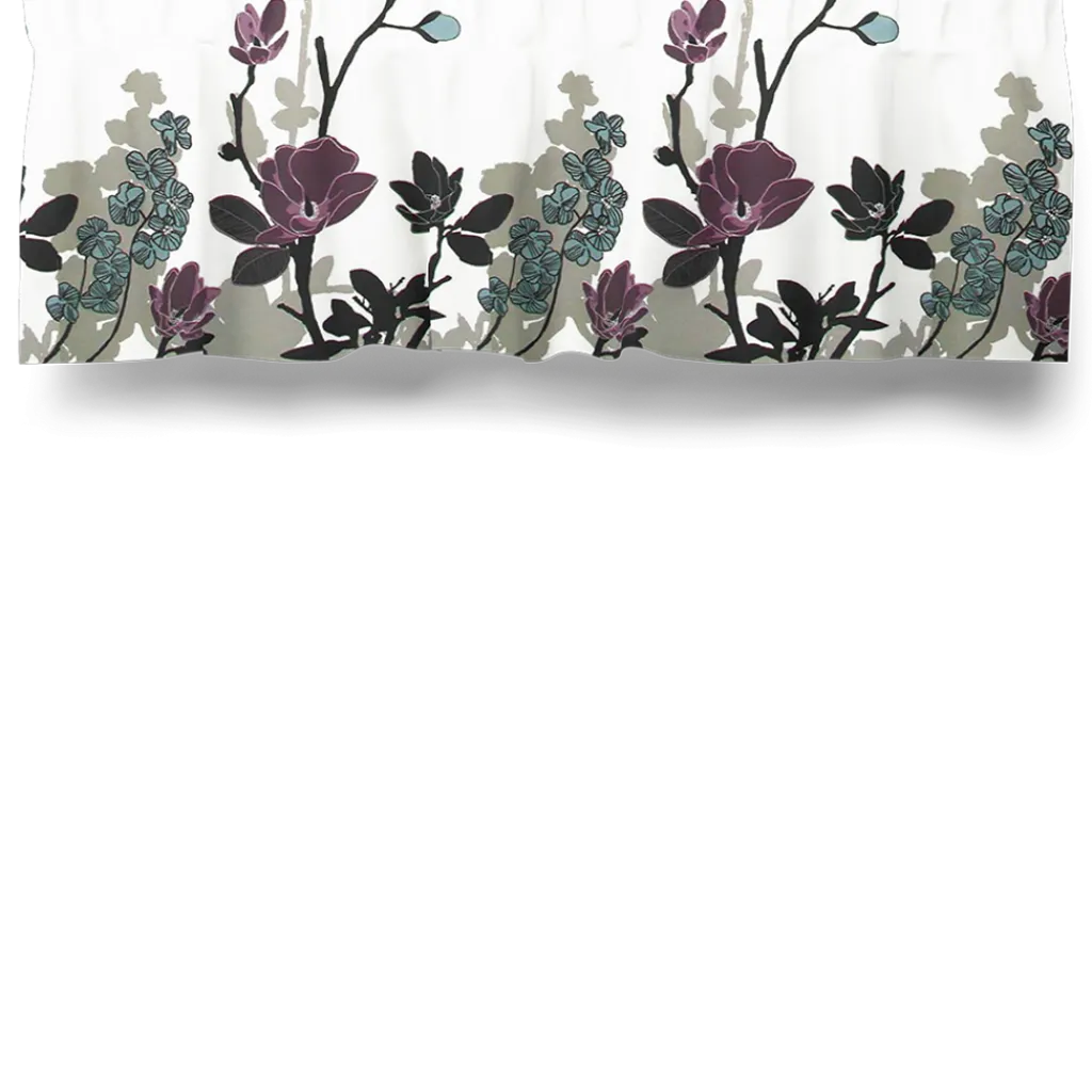 Gardinkappor Mönstrade<Arvidssons textil Grandiflora lila gardinkappa metervara