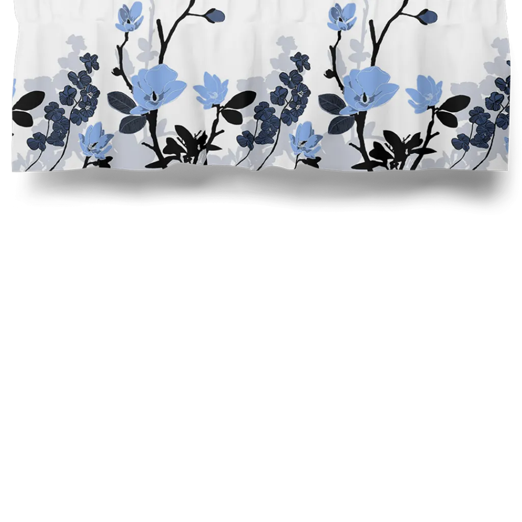Gardinkappor Mönstrade<Arvidssons textil Grandiflora ljusblå gardinkappa metervara