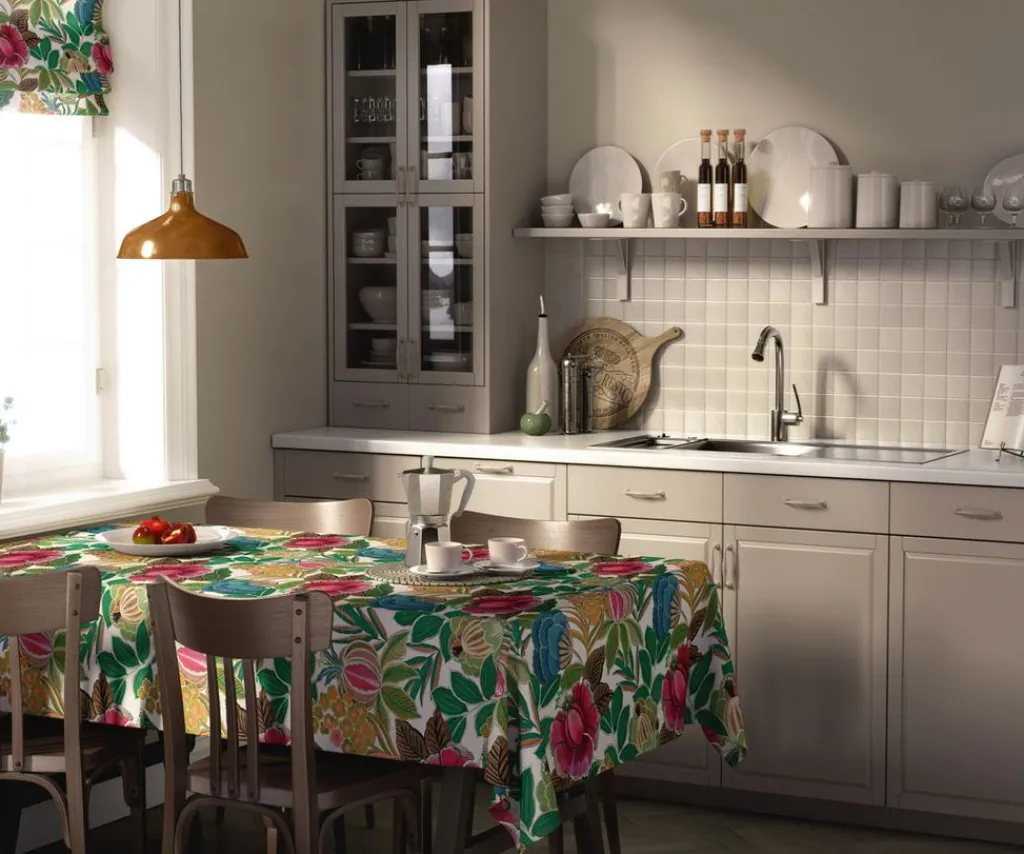 Bordsduk<Nordisk Textil Happy Flower bordsduk